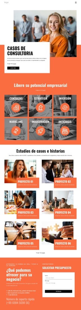 Plantilla De Una Página Para Historias De Éxito De Clientes