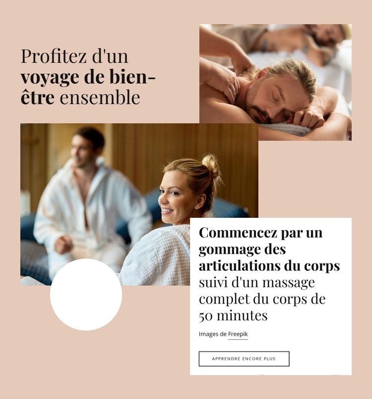 Profitez d'un voyage de bien-être ensemble Modèle d'une page