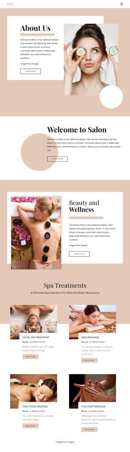 About The Spa Salon - Site Template