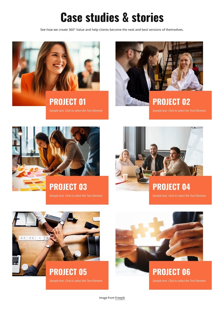 Consulting case studies and stories HTML Template