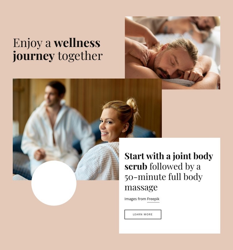 Élvezze a wellness utazást együtt Html Weboldal készítő