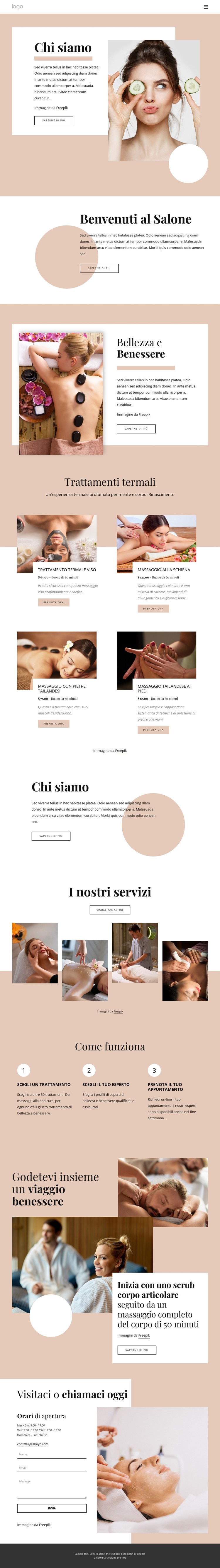 Informazioni sul salone spa Modello CSS