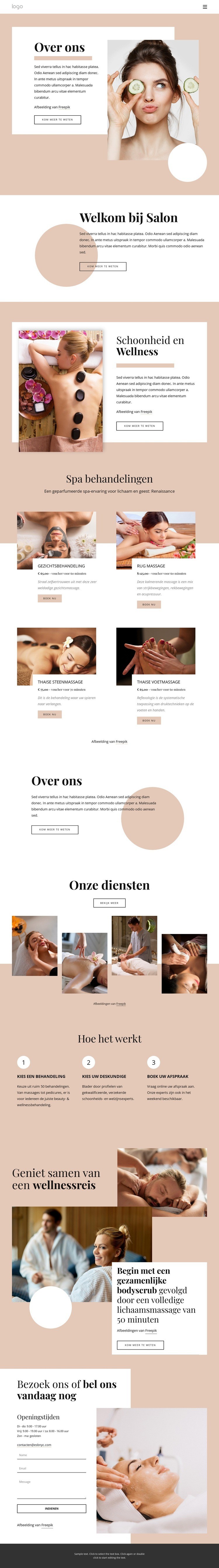 Over de spasalon Html Website Builder