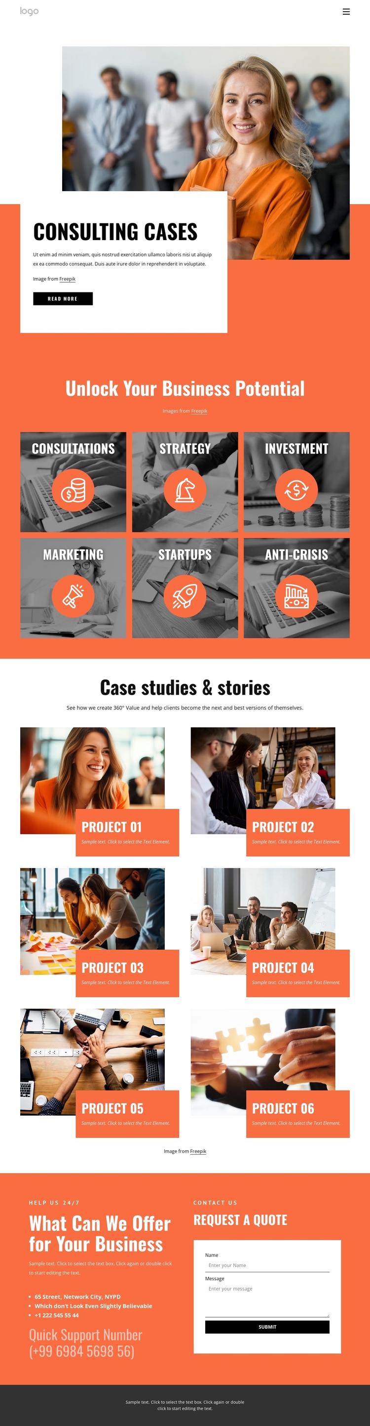 Client success stories One Page Template