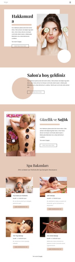 Spa Salonu Hakkında Sayfa Şablonu
