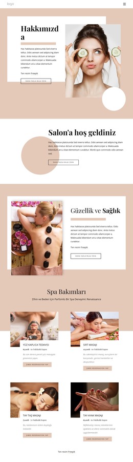 Spa Salonu Hakkında - HTML Sayfası Şablonu