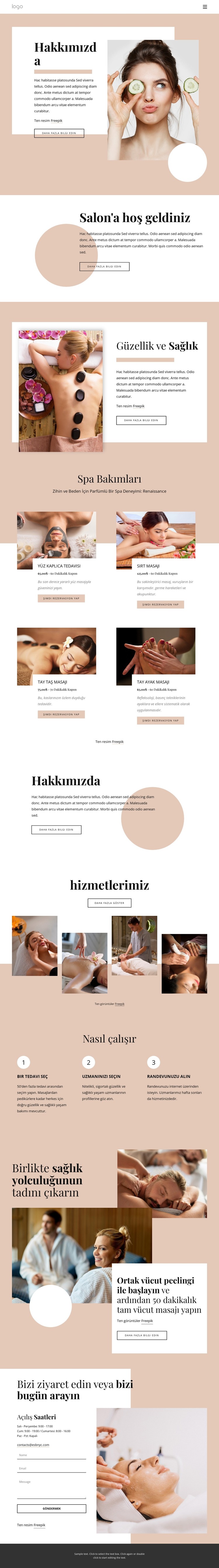 Spa salonu hakkında HTML Şablonu