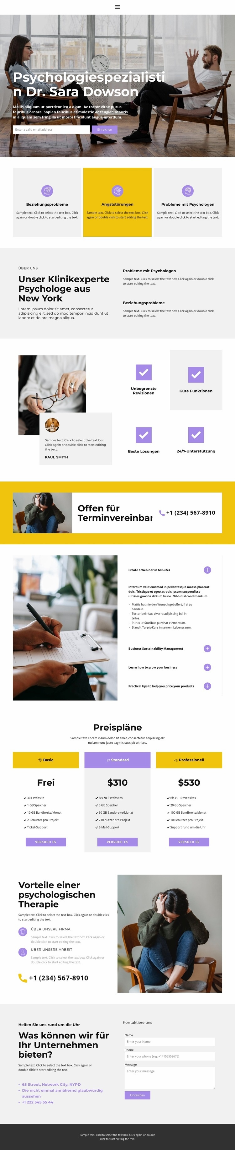 Fakultät für Psychologie Website design