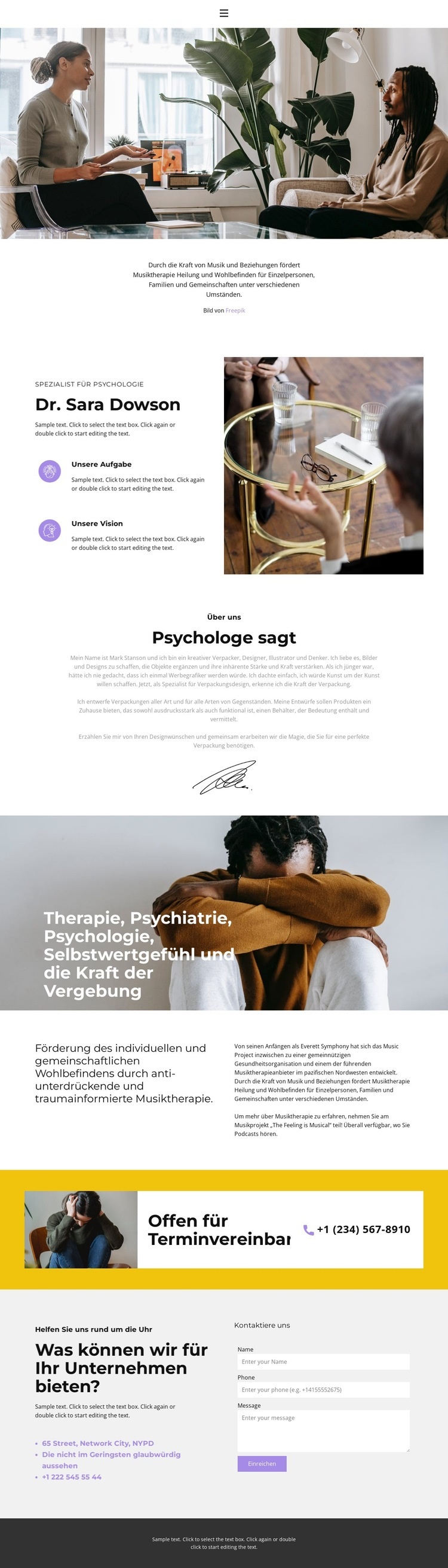 Qualifizierte Hilfe durch einen Psychologen Website design