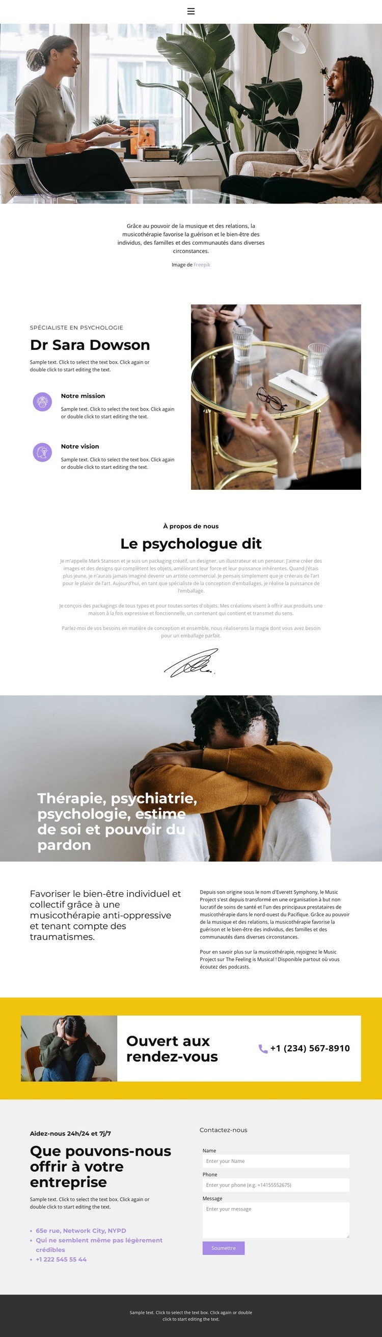 Aide qualifiée d'un psychologue Conception de site Web