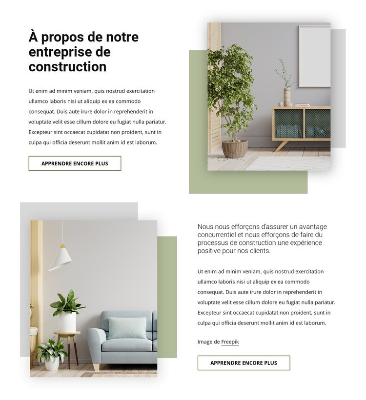 Nous créons un design d'intérieur sur mesure Conception de site Web