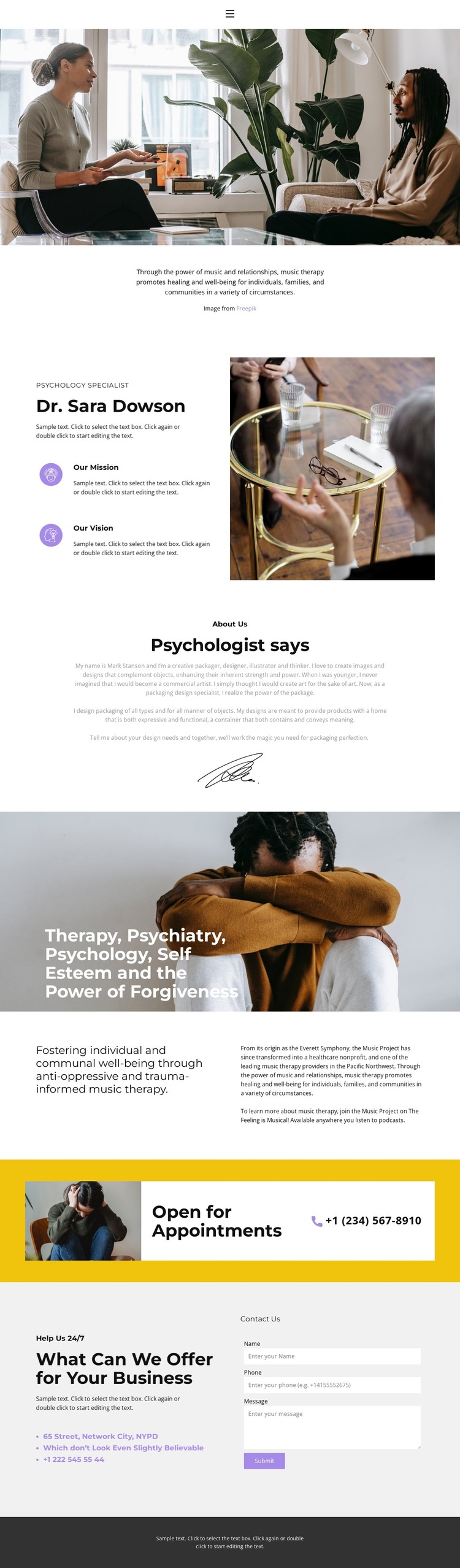 Qualified help from a psychologist HTML Template
