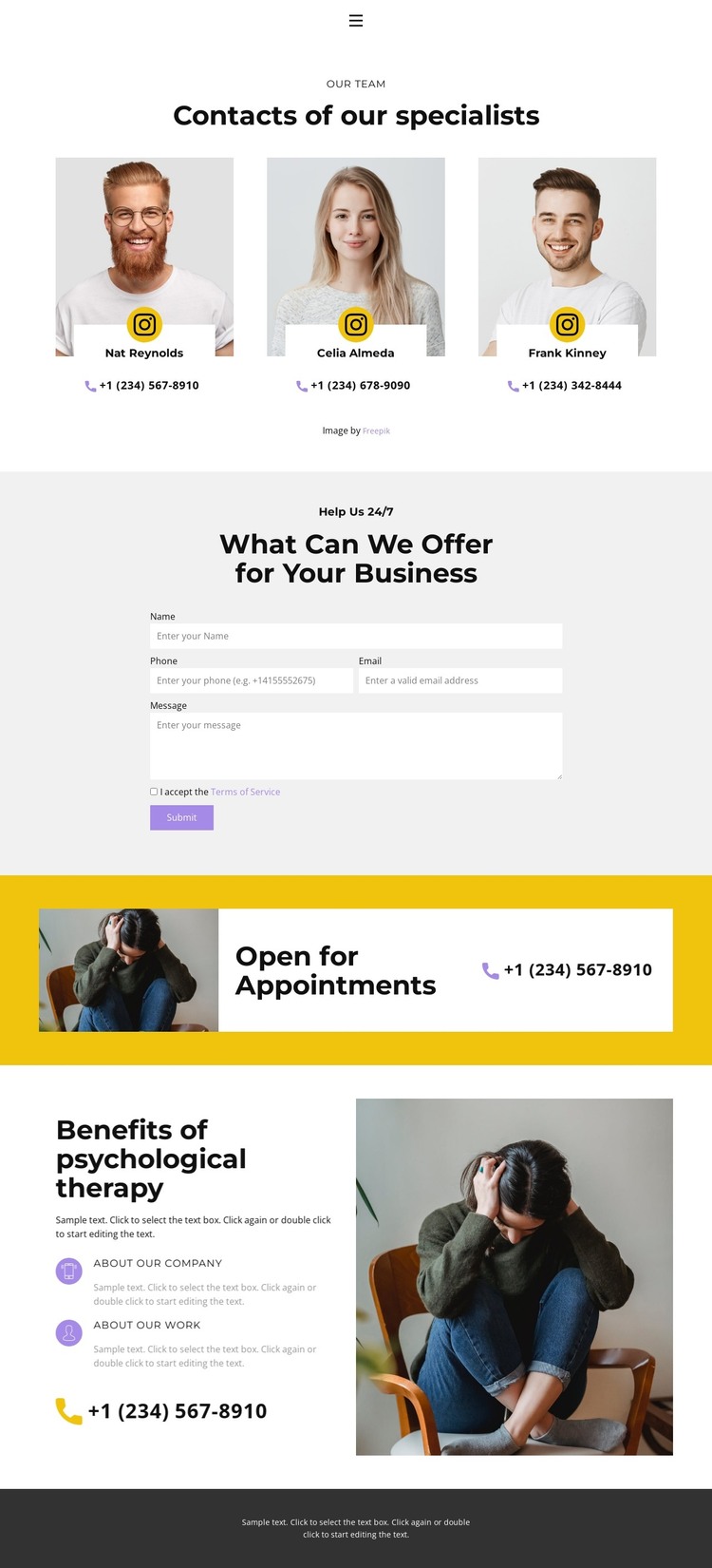 Our psychologists HTML Template