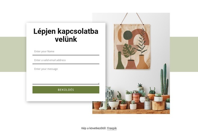 Kapcsolatfelvételi űrlap téglalappal Weboldal tervezés