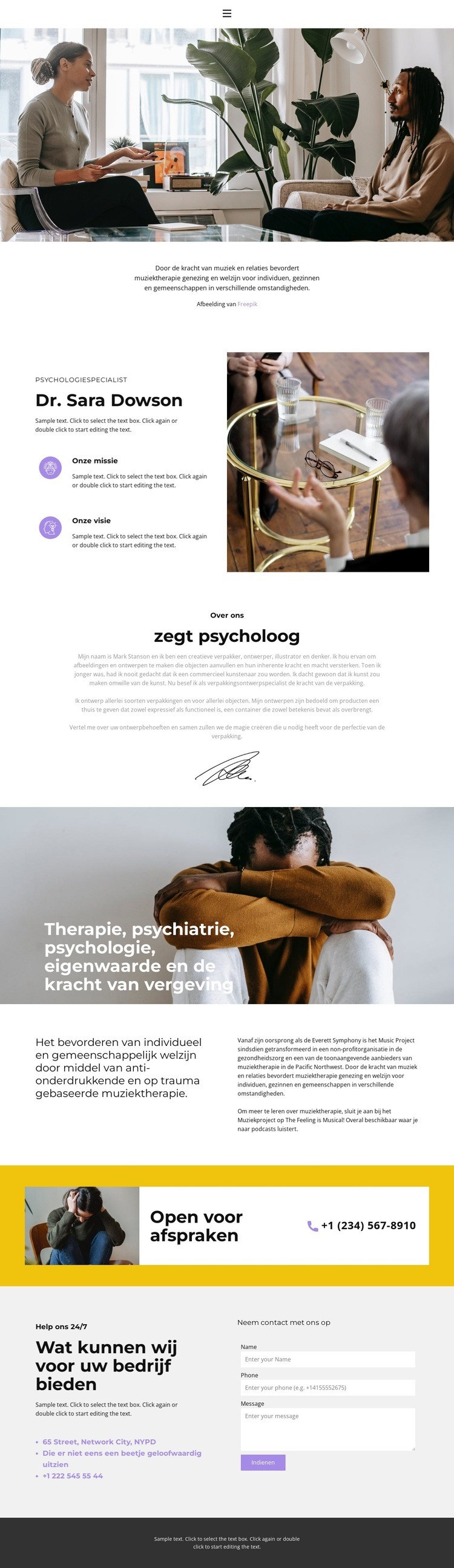 Gekwalificeerde hulp van een psycholoog Html Website Builder