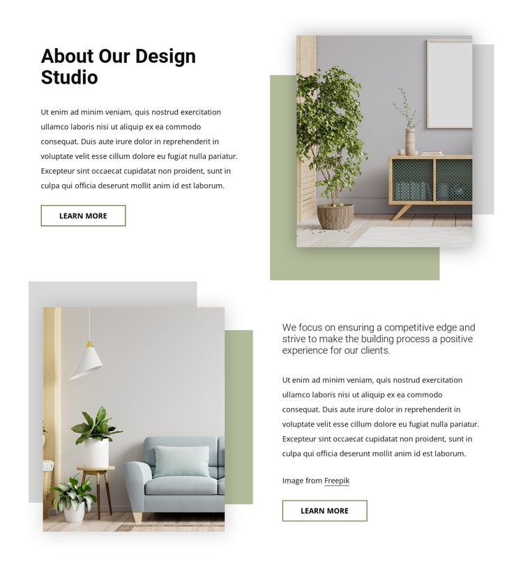 We create customized interior design One Page Template
