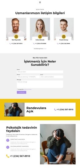 Psikologlarımız Için Web Sitesi Açılış Sayfası