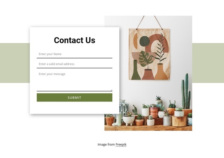 Contact form with rectangle Web Page Design