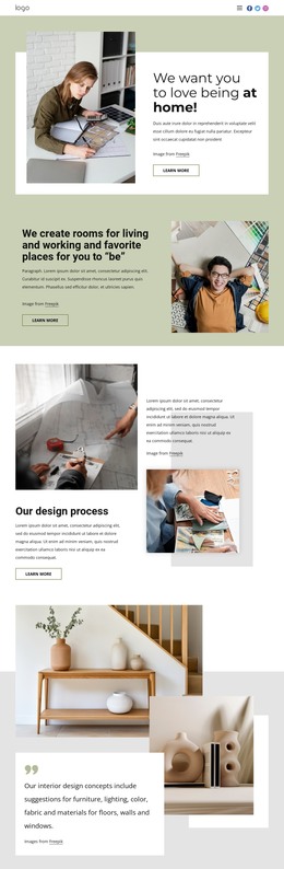 Responsive HTML For Custom Interior Designs