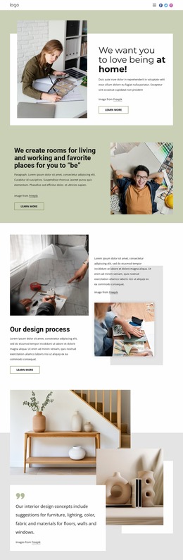 Custom Interior Designs - Design HTML Page Online