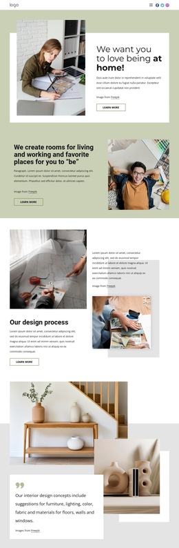 HTML5 Template Custom Interior Designs For Any Device