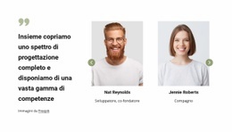 Blocco Squadra Con Slider E Testimonial Servizi Wordpress