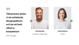 Teamblock Med Reglage Och Vittnesmål - Enkel Webbplatsmall