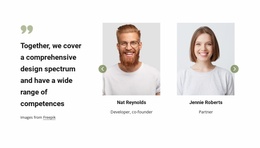 Team block with slider and testimonial - Website Template by Nicepage
