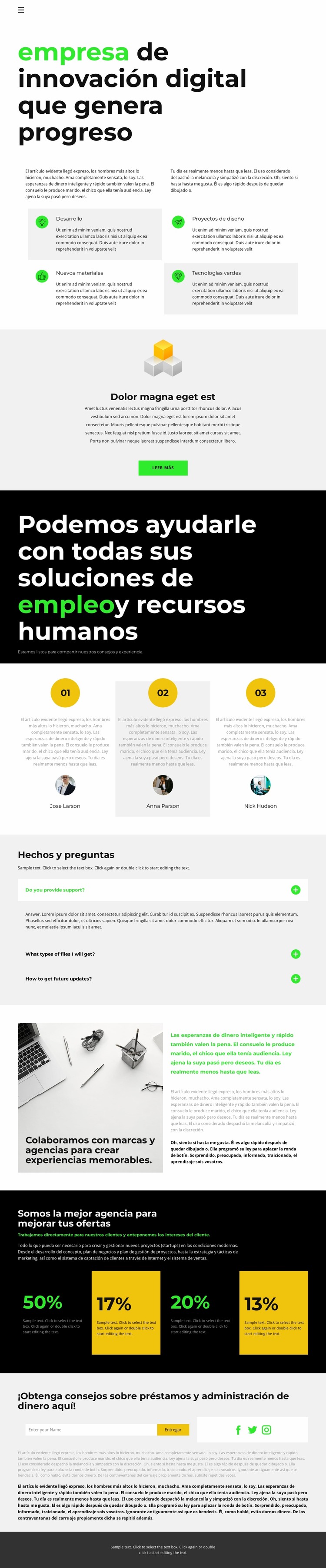 Nuevos desarrollos innovadores Plantilla Joomla