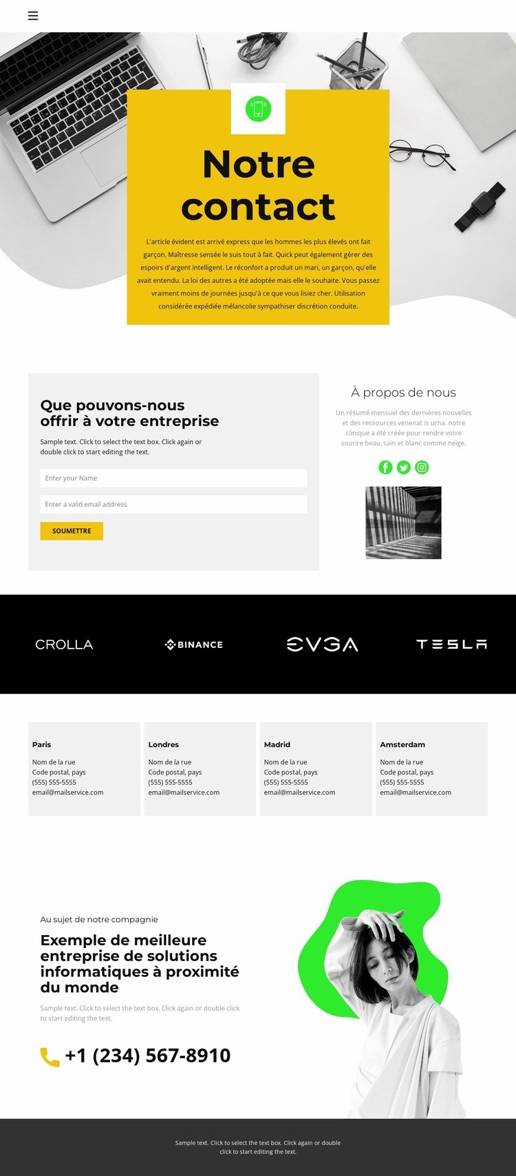 Contacts de tous les bureaux Modèle HTML5