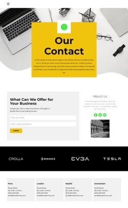 Contacts of all offices - Html Code Example by Nicepage