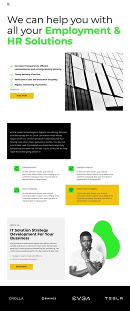 We Can Help In Development - One Page Html Template