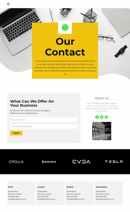 Contacts Of All Offices - Modern Landing Page