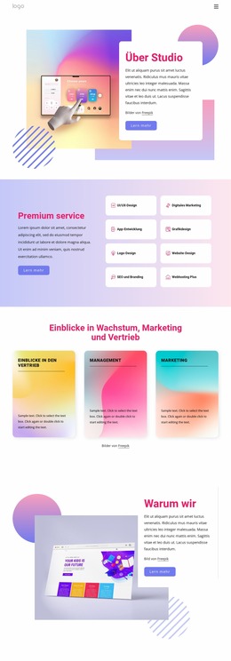 Wachstum, Marketing Und Vertrieb Website-Design