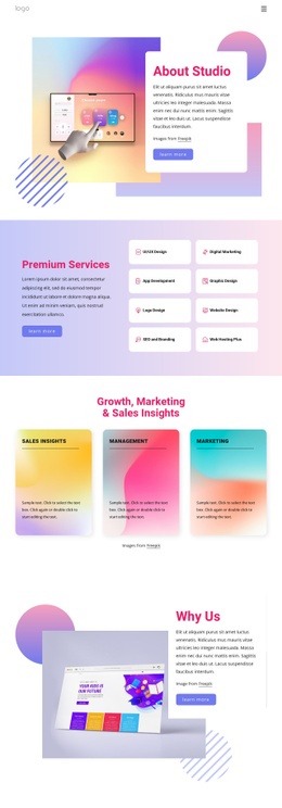 Growth, Marketing And Sales Homepage Design