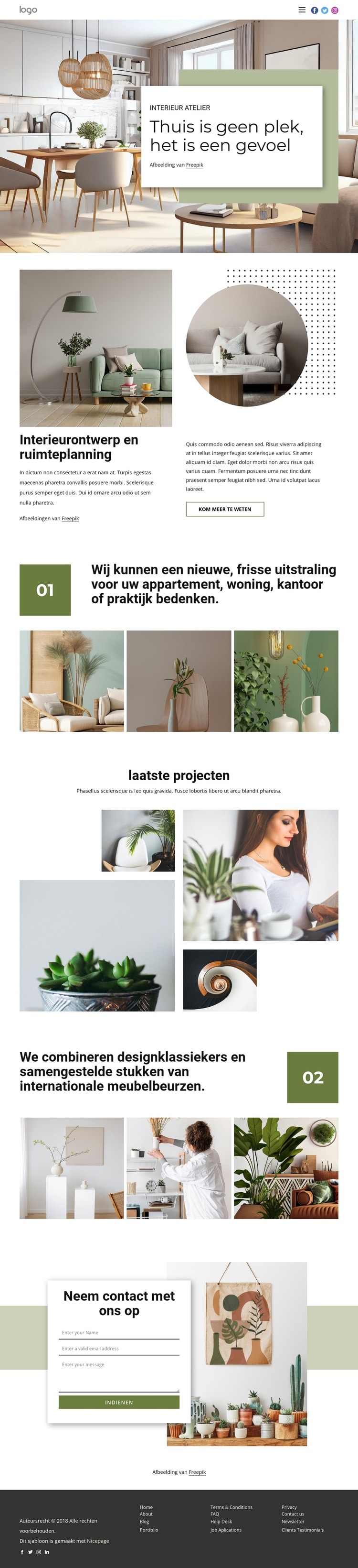 Interieurontwerpen voor elke smaak Html Website Builder