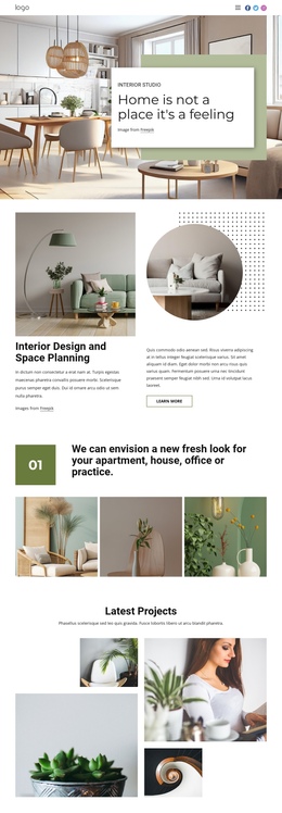 Interior designs for every taste - One Page Template by Nicepage