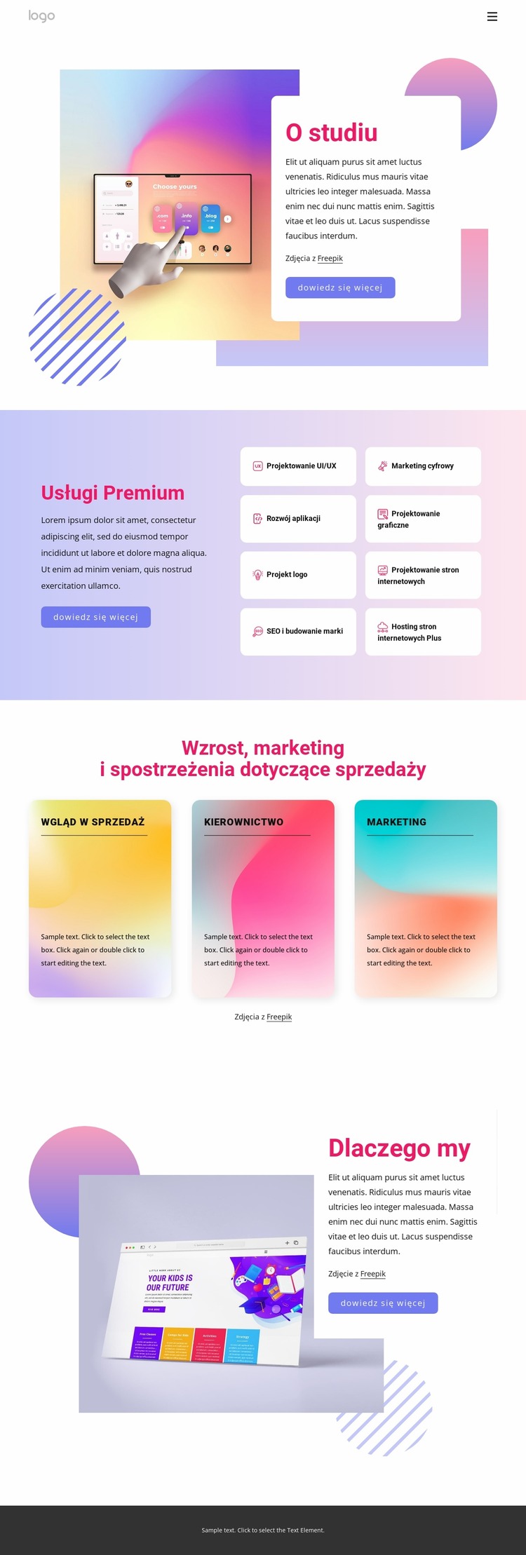 Rozwój, marketing i sprzedaż Szablon Joomla