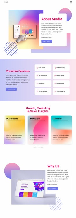 Growth, Marketing And Sales Website Mockup