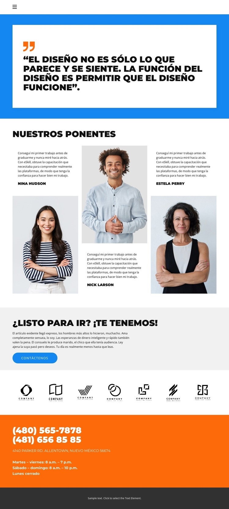 Tres diseñadores Creador de sitios web HTML