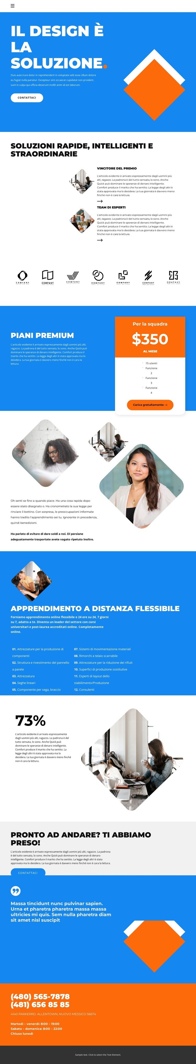 Il design fa parte del business Costruttore di siti web HTML