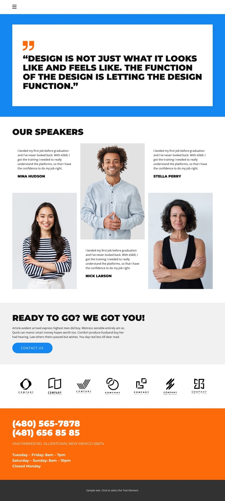 Three designers One Page Template