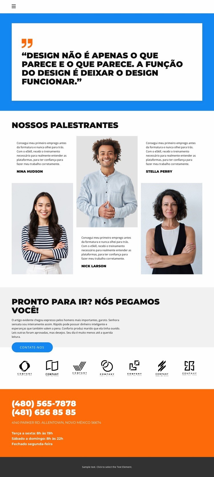 Três designers Design do site