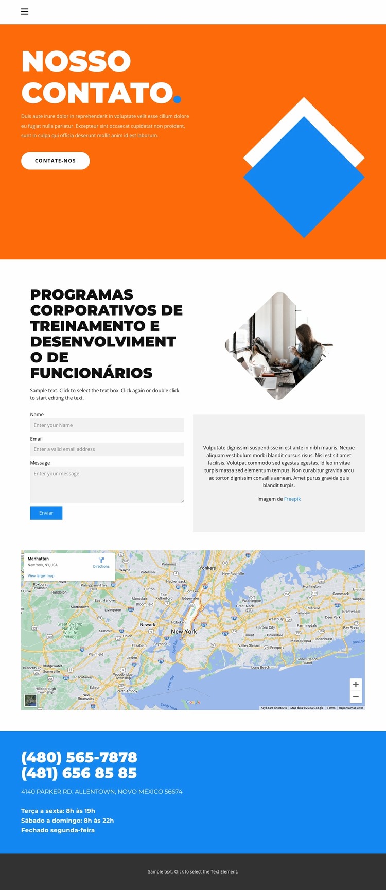 Contatos de agências de design Template Joomla