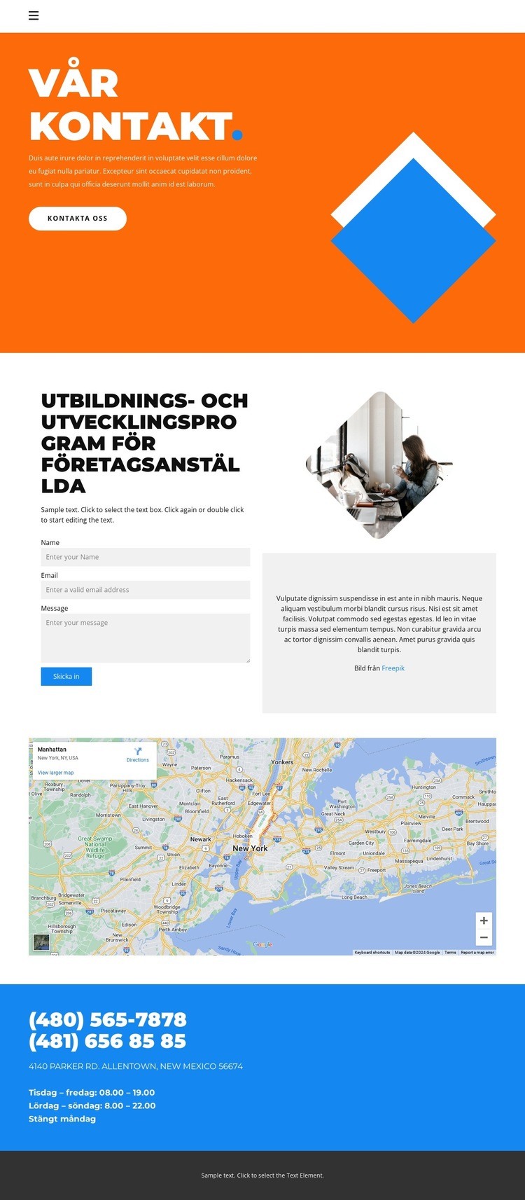 Designbyråkontakter CSS -mall