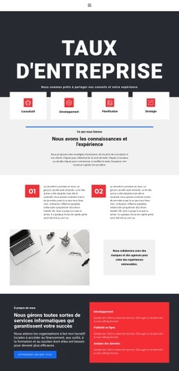 Paramètres D'Entreprise Site Web D'Entreprise