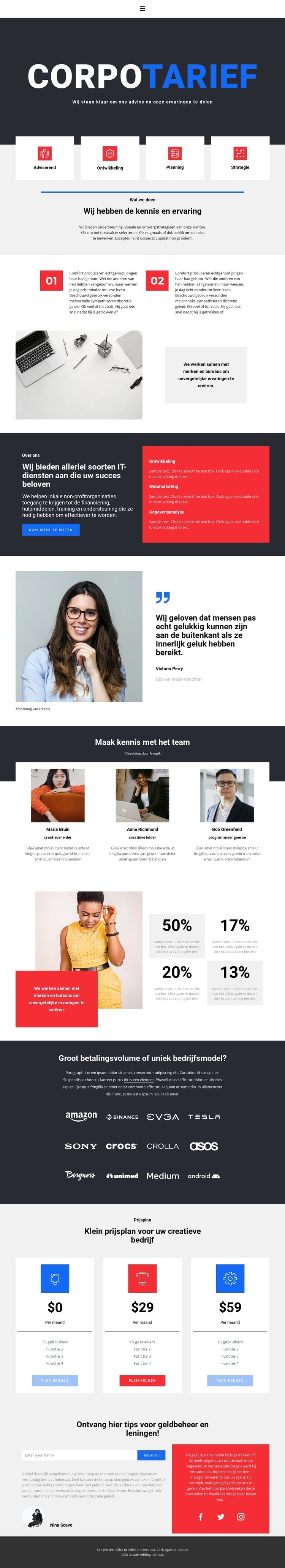 Bedrijfsinstellingen Html Website Builder