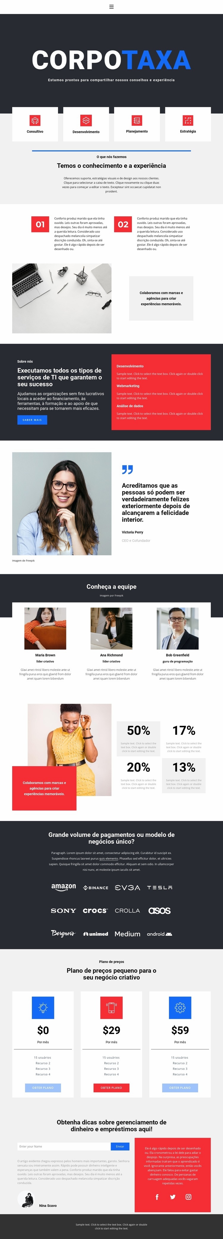 Configurações Corporativas Modelo HTML5