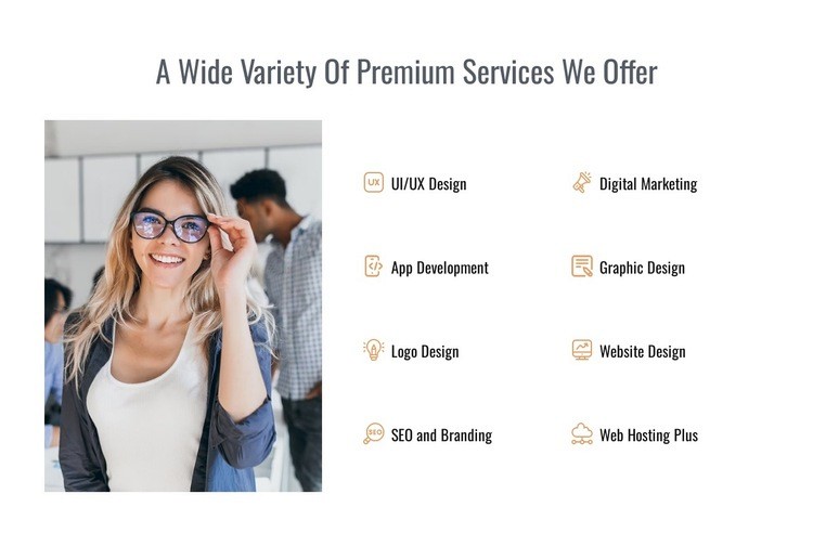 Premium variety of services offered Elementor Template Alternative