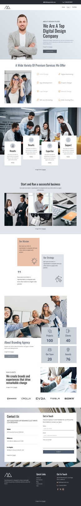 Design thinking consultants - One Page Template by Nicepage